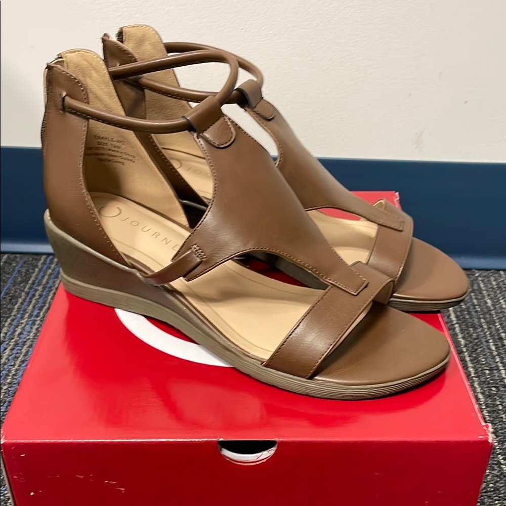 Journee Collection Tan Wedge Sandals